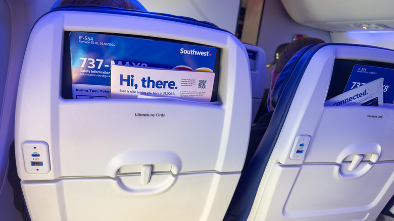 the back of plane seats