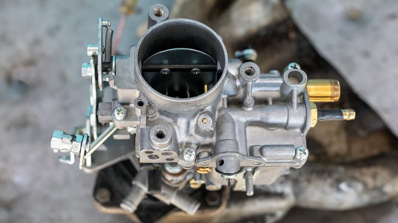 A vehicle's carburetor.