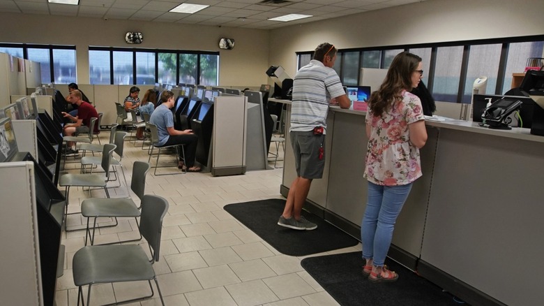 People taking exams astatine DMV