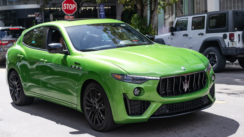 A green Maserati Levante