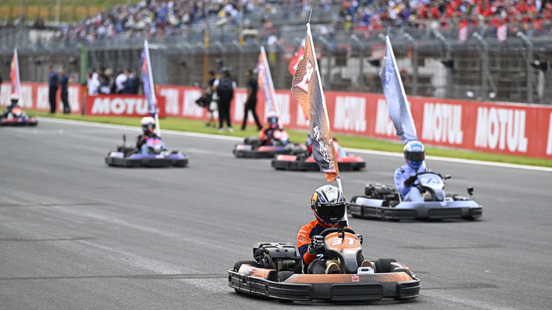 Pedro Acosta of Spain riding the Red Bull Factory KTM during the go kart race at Twin Ring Motegi on October 04, 2026 in Motegi, Japan