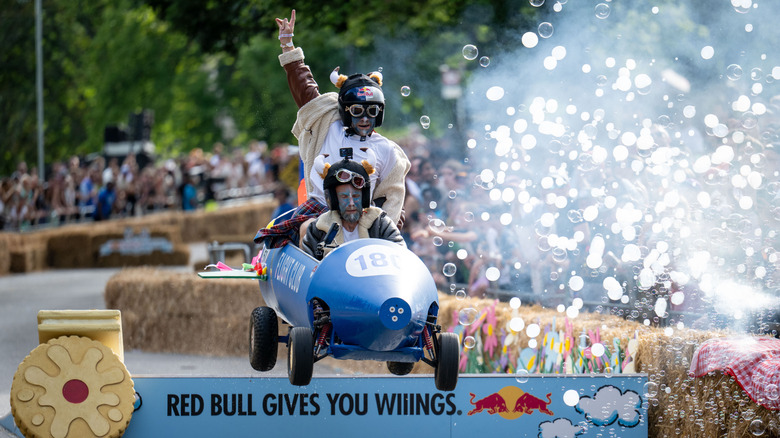 Participants race during the 2026 Red Bull Soapbox Race at Alexandra Palace on June 20, 2026 in London, England