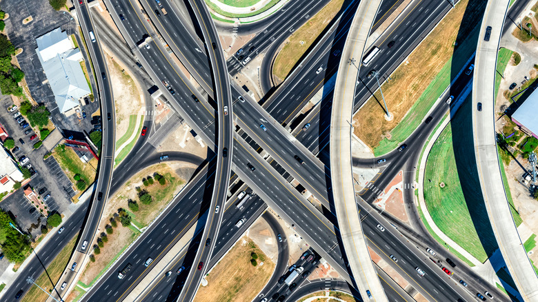 curving roads crossing over roads