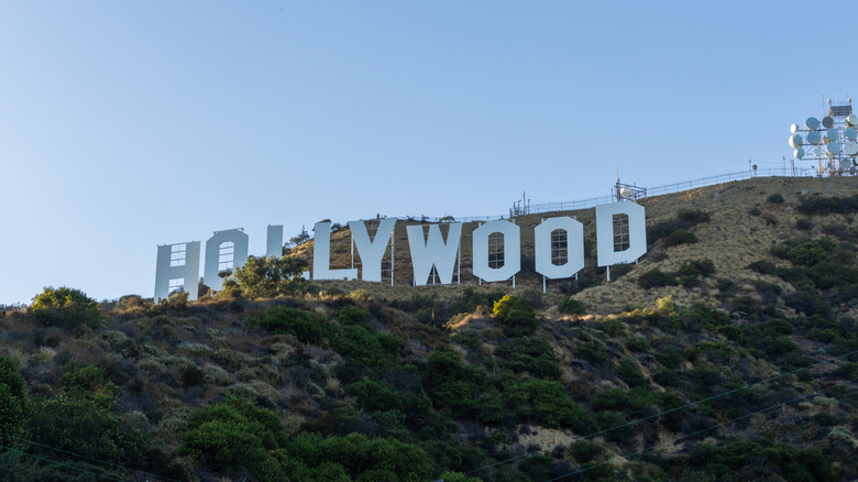 The Hollywood Sign viewed from Mulholland Highway.