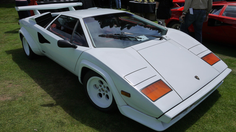 A white Lamborghini Countach