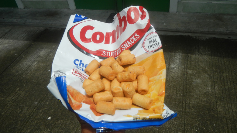 Several Combos resting atop an opened bag