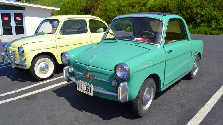 A green Autobianchi Bianchina Transformabile
