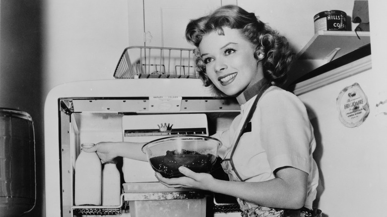 a housewife shows off her GM Frigidaire