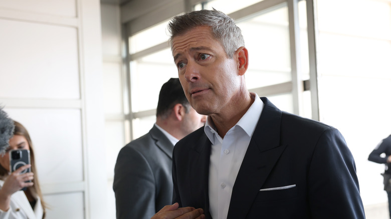 U.S. Transportation Secretary Sean Duffy speaks to reporters during a visit at the Ronald Reagan Washington National Airport on November 07, 2025 in Arlington, Virginia.