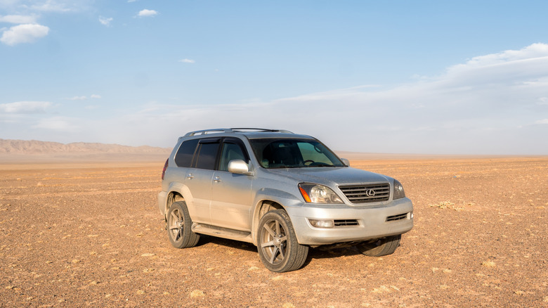 Ulaanbaatar, Mongolia July 03, 2024, car Lexus GX470 successful nan desert