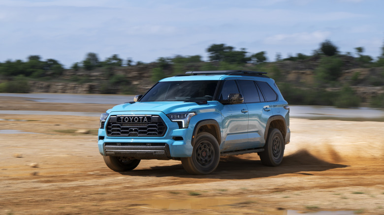 A bluish Sequoia TRD Pro