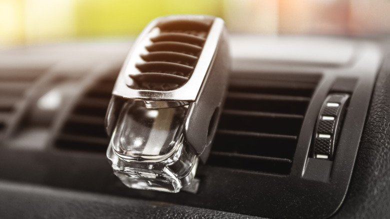 Fragrant air freshener for the car. Ventilation deflectors in the car