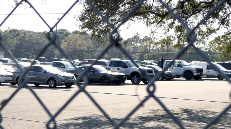 Parking lot full with cars in Florida