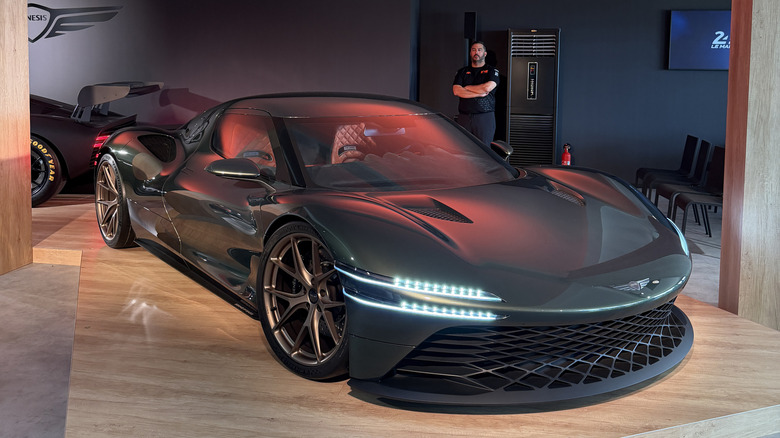 Front 3/4 view of the green Genesis Magma GT concept