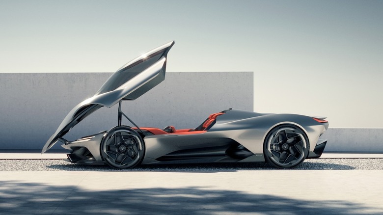 Side view of the Chevrolet CX concept with the canopy open