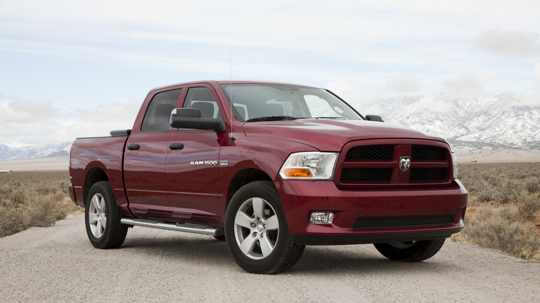 A red Ram truck