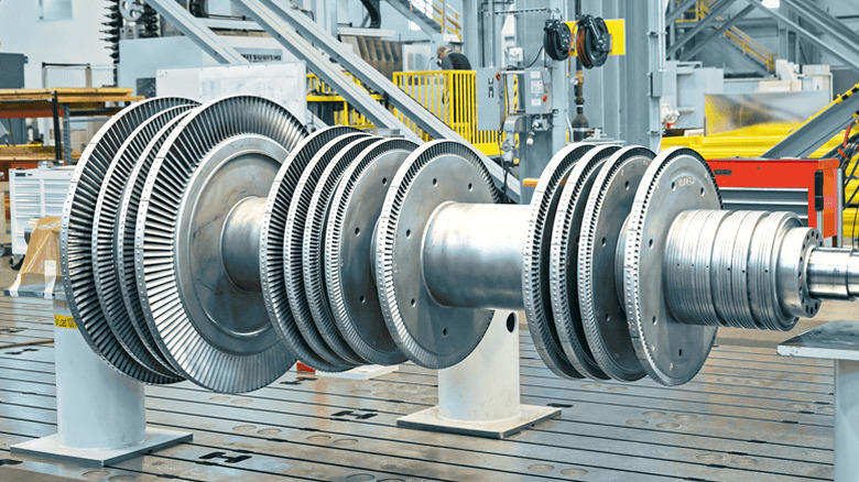 Compressor shown in a factory