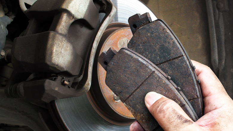 Automotive brake parts for a vehicle.