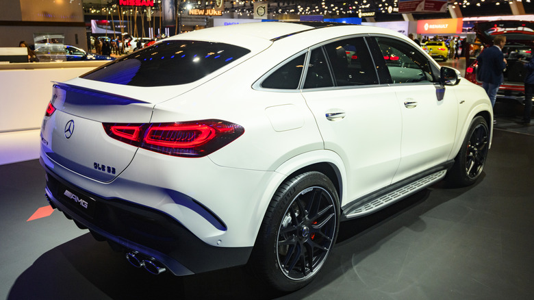 Mercedes-AMG GLE 63 S Coupé GLE Class luxury crossover SUV car on display at Brussels Expo on January 9, 2020 in Brussels, Belgium.