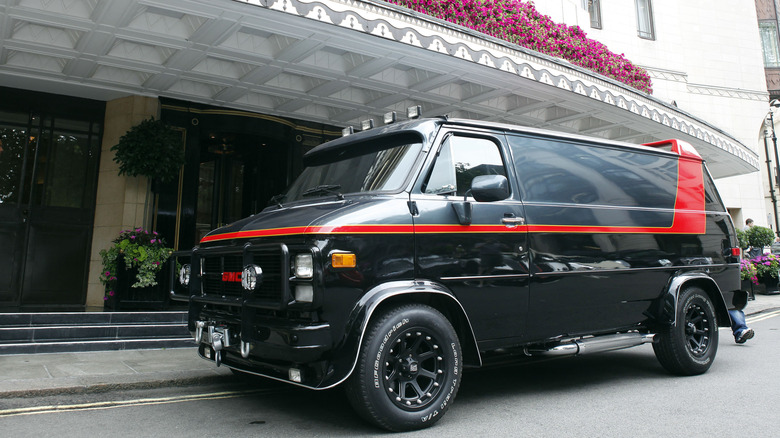 A-Team Van outside The Dorchester Hotel ahead of UK Premiere on July 27, 2010 in London, England.