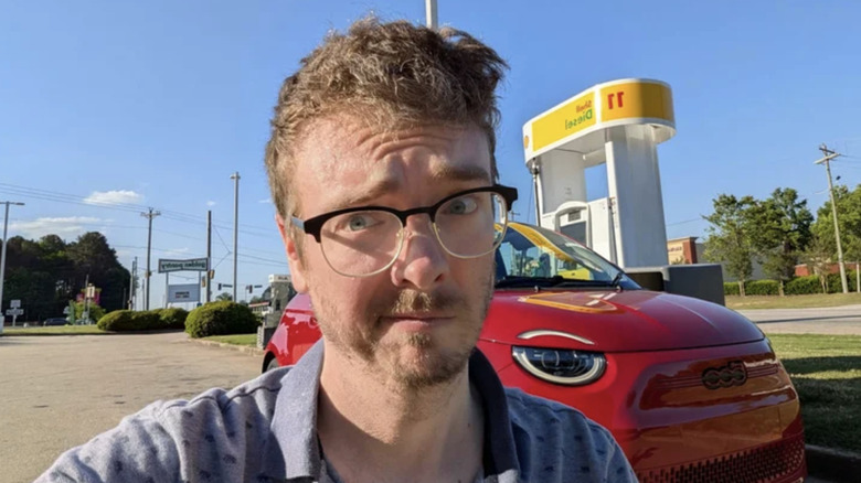 Collin Woodard and his Fiat 500e