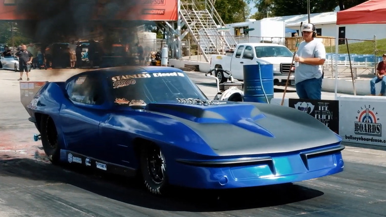 Johnny Gilbert's 3,500 horsepower diesel Corvette drag car