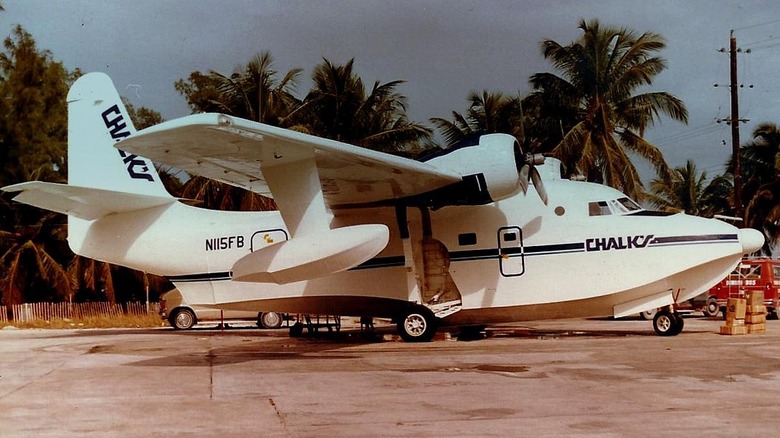 A white Chalk's International Airlines Grumman HU-16