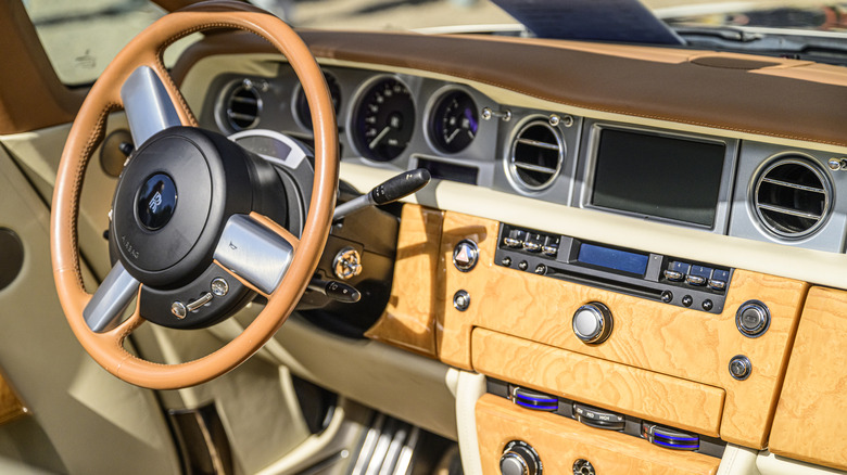 Rolls-Royce interior featuring large amounts of wood