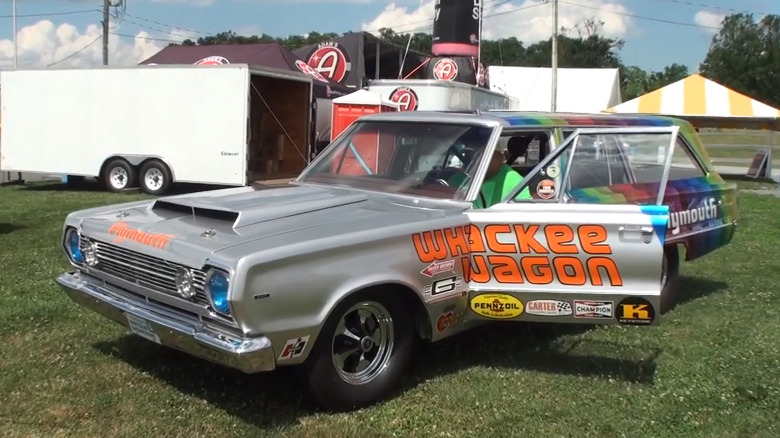 Front-quarter shot of the 1965 Plymouth Belvedere "Whackee Wagon"
