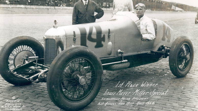 INDIANAPOLIS, IN - CIRCA 1928: Indianapolis Motor Speedway winner Louis Meyer poses for a photo circa 1928 iin Indianapolis, Indiana. (Photo by Sports Studio Photos/Getty Images)