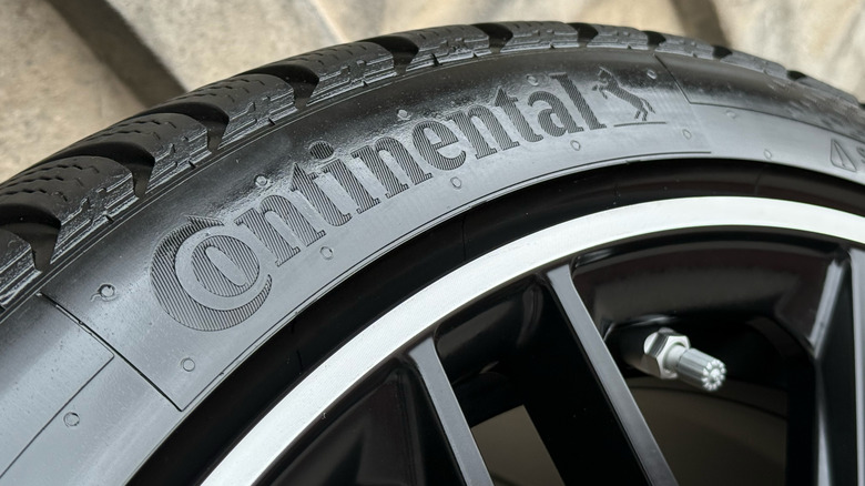A close-up photo of a Continental tire's sidewall
