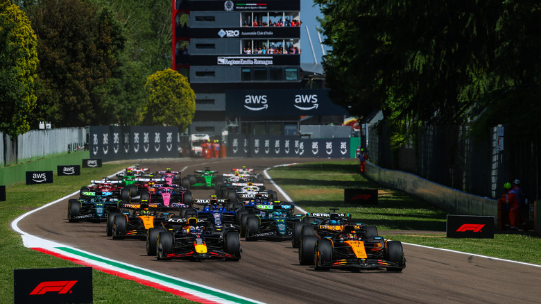 The race start during the F1 Grand Prix of Emilia-Romagna at Autodromo Internazionale Enzo e Dino Ferrari on May 18, 2025 in Imola, Italy.
