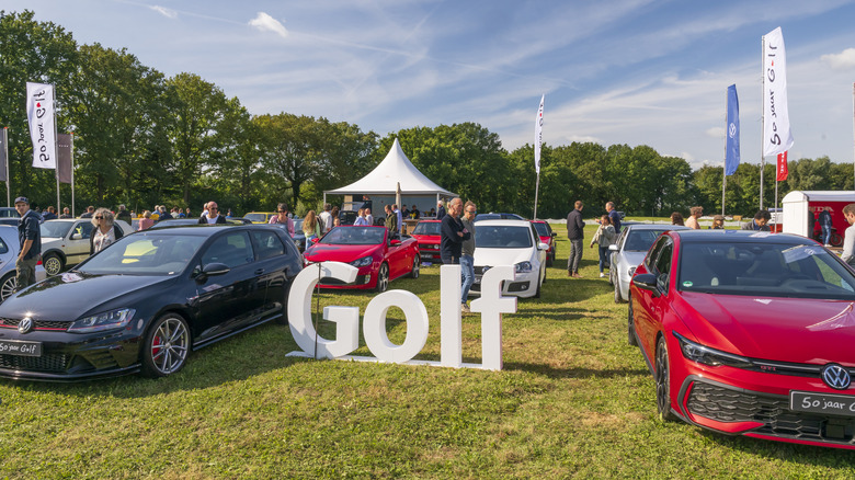 BEESD, NETHERLANDS - SEPTEMBER 14: Volkswagen Golf GTI (MK7 and Mk8.5) on display during the 2024 Wheels at Mariënwaerdt car show on September 14 in Beesd, The Netherlands. (Photo by Sjoerd van der Wal/Getty Images)