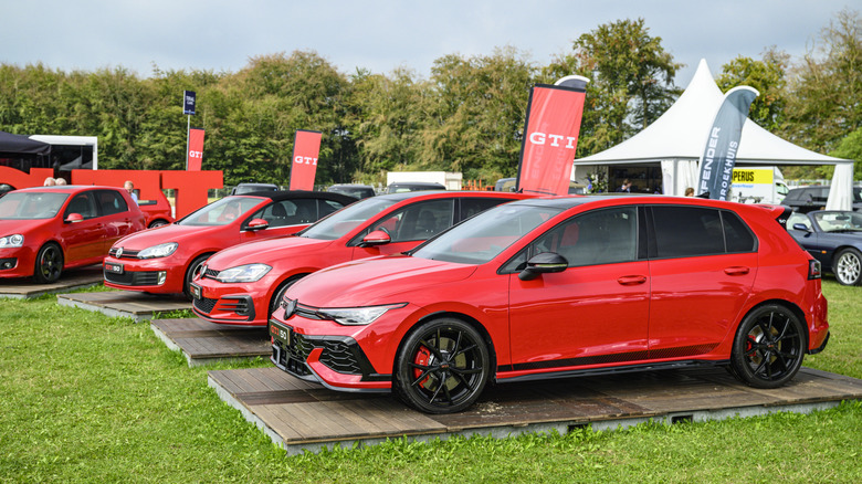 BEESD, NETHERLANDS - SEPTEMBER 12: Volkswagen Golf GTI Clubsport Mk8.5 hatchback performance car on display during the Wheels Mari&euml;nwaerdt event on September 12, 2026 in Beesd, Netherlands. The 2026 Wheels Mari&euml;nwaerdt & Concours d'Elegance takes place from Friday, 11 September to Sunday, 13 September 2026 at the historic Mari&euml;nwaerdt Estate and is the largest car event in The Netherlands. At this three-day festival rare automotive heritage, modern hypercars, and dynamic track cars feature against an 800-year-old country estate backdrop. (Photo by Sjoerd van der Wal/Getty Images)