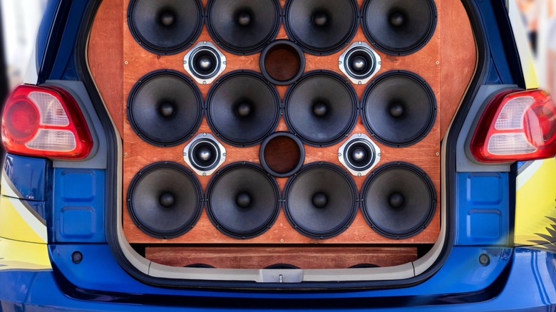 Aftermarket audio system installed in car