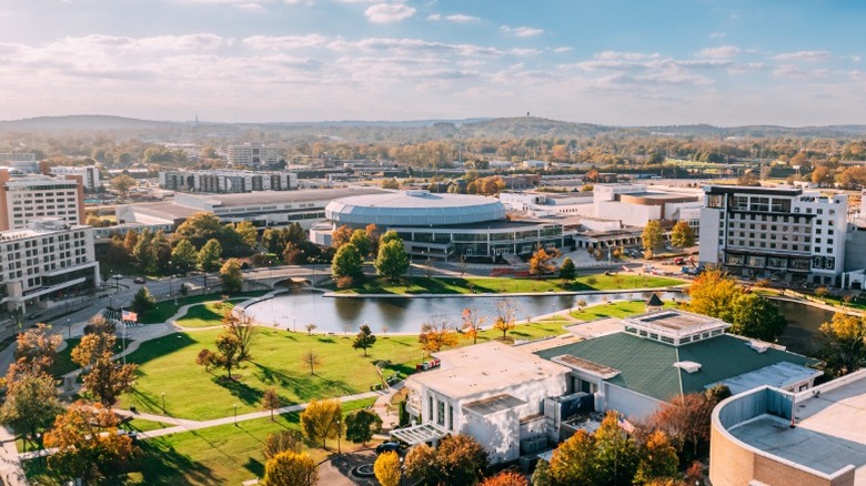 An aerial view of downtown Alabama