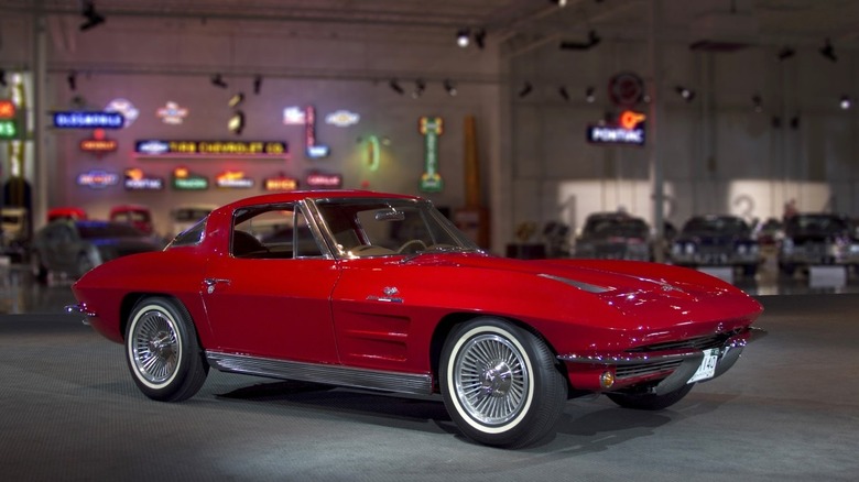 Second-generation 1963 Chevrolet Corvette coupe in GM Heritage display