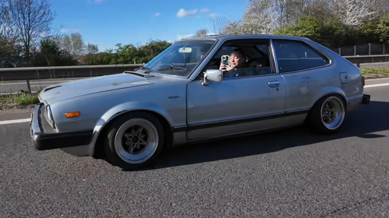 Driving a modified Honda Accord to the car meet