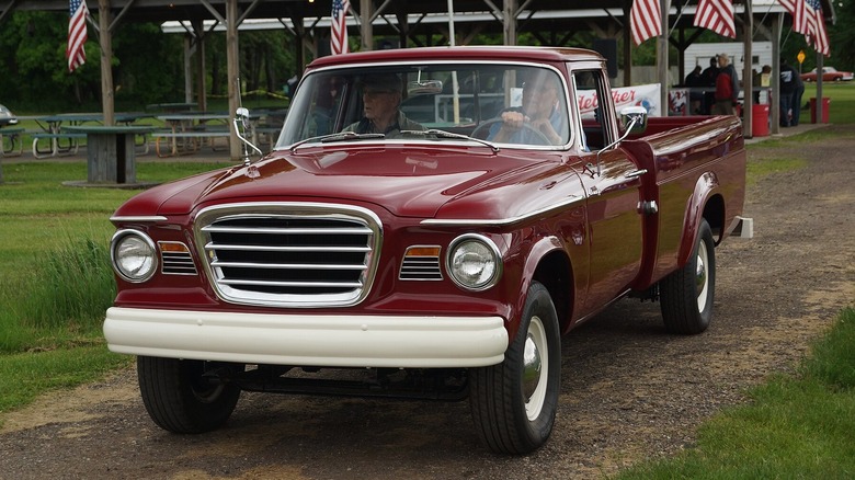 Front 3/4 1963 Studebaker Champ pickup truck