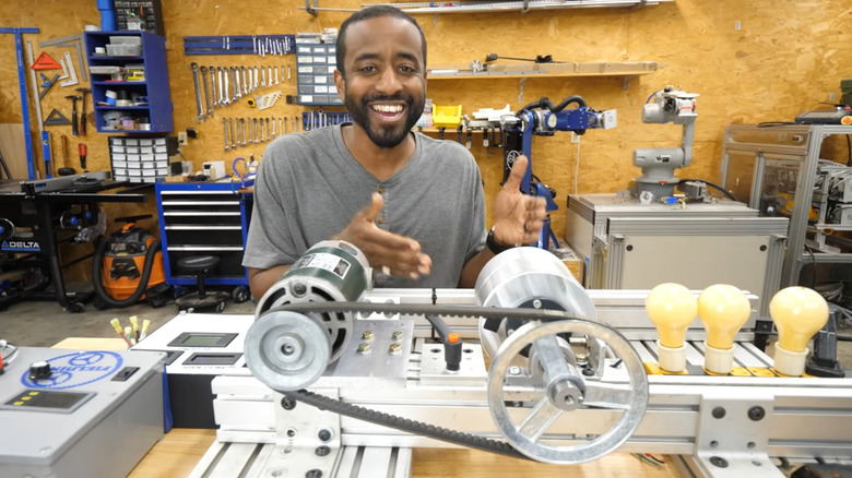 Jeremy Fielding demonstrating on his YouTube channel how regenerative braking works, with a machine of his own design.