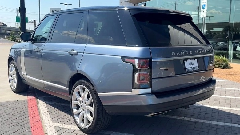 A 3/4 rear shot of a 2021 Range Rover Autobiography Long Wheelbase