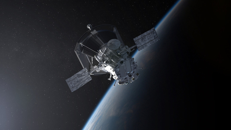 Artist's concept of the Parker Solar Probe spacecraft approaching the sun.