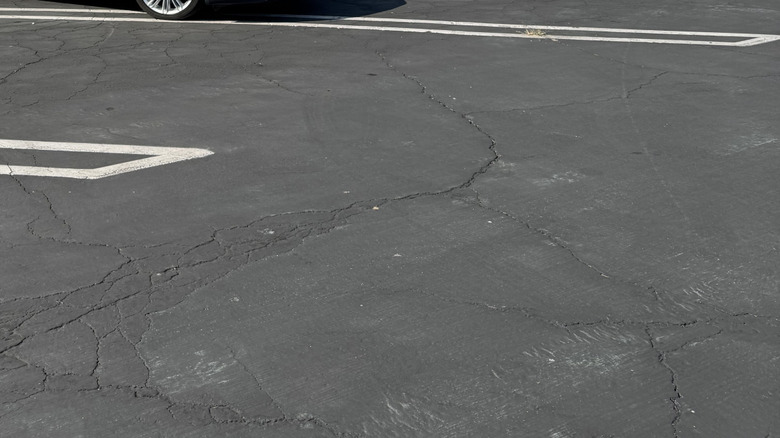 Miss Mini parked at a questionable angle relative to her parking space