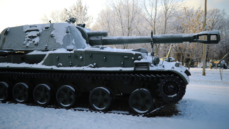 A tank in the snow