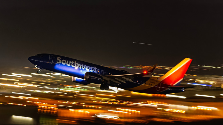Southwest airlines flight climbs in