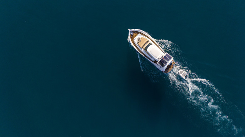 Aerial view of a boat