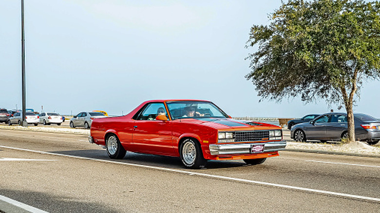 Red El Camino on the street