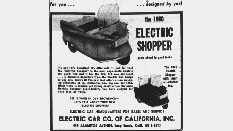 A clipping from an April 14, 1960 issue of the newspaper Independent for the 1960 Electric Shopper, advertising it's "years ahead in good looks."