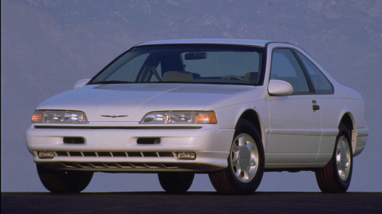 A white MN12-generation 1993 Ford Thunderbird
