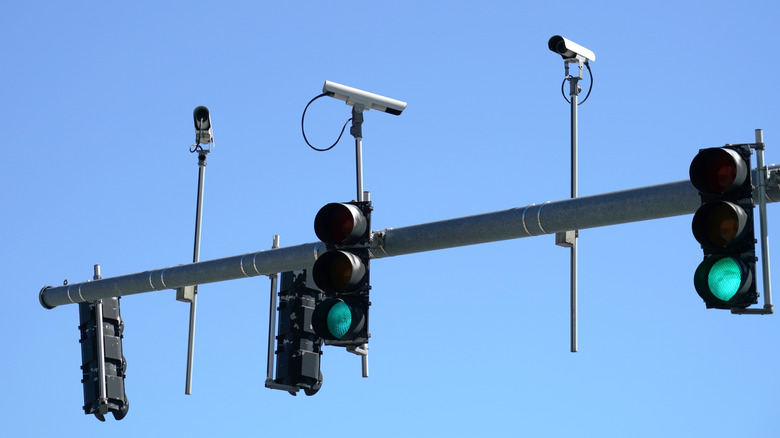 Traffic lights with cameras for traffic monitoring